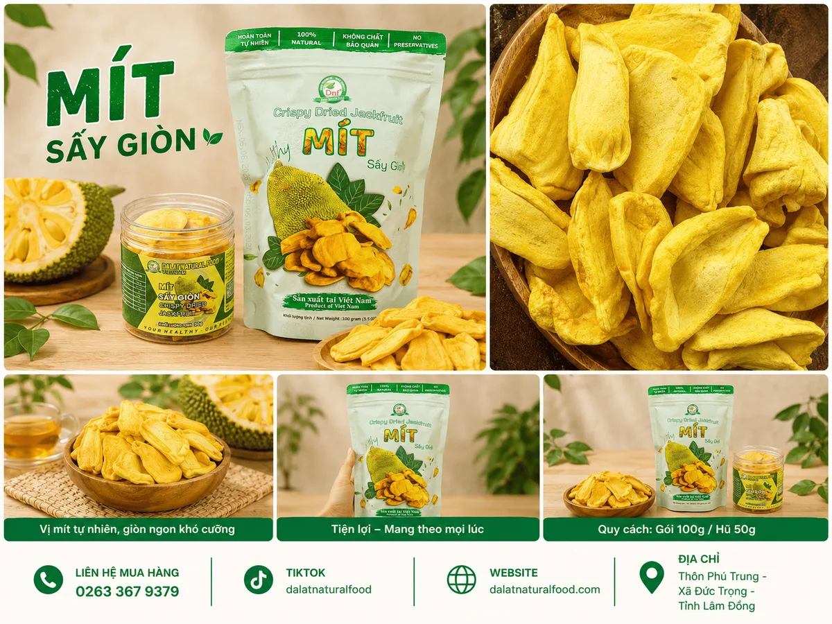 Mít Sấy Giòn Đà Lạt Tự Nhiên - Món Ăn Vặt Thơm Ngon Từ Thiên Nhiên